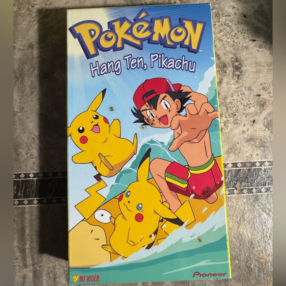 Pokemon Hang Ten Pikachu VHS - Yellow and Blue